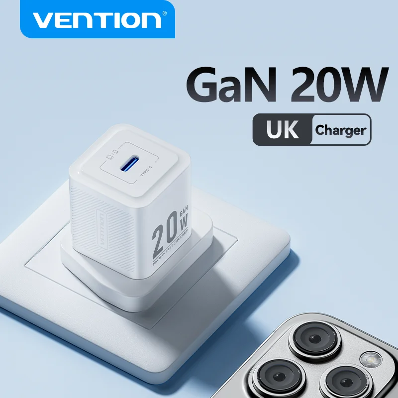 Vention UK GaN  ,  15, 14, 13, ޴ PD , USB C Ÿ, PD3.0, QC3.0, 20W